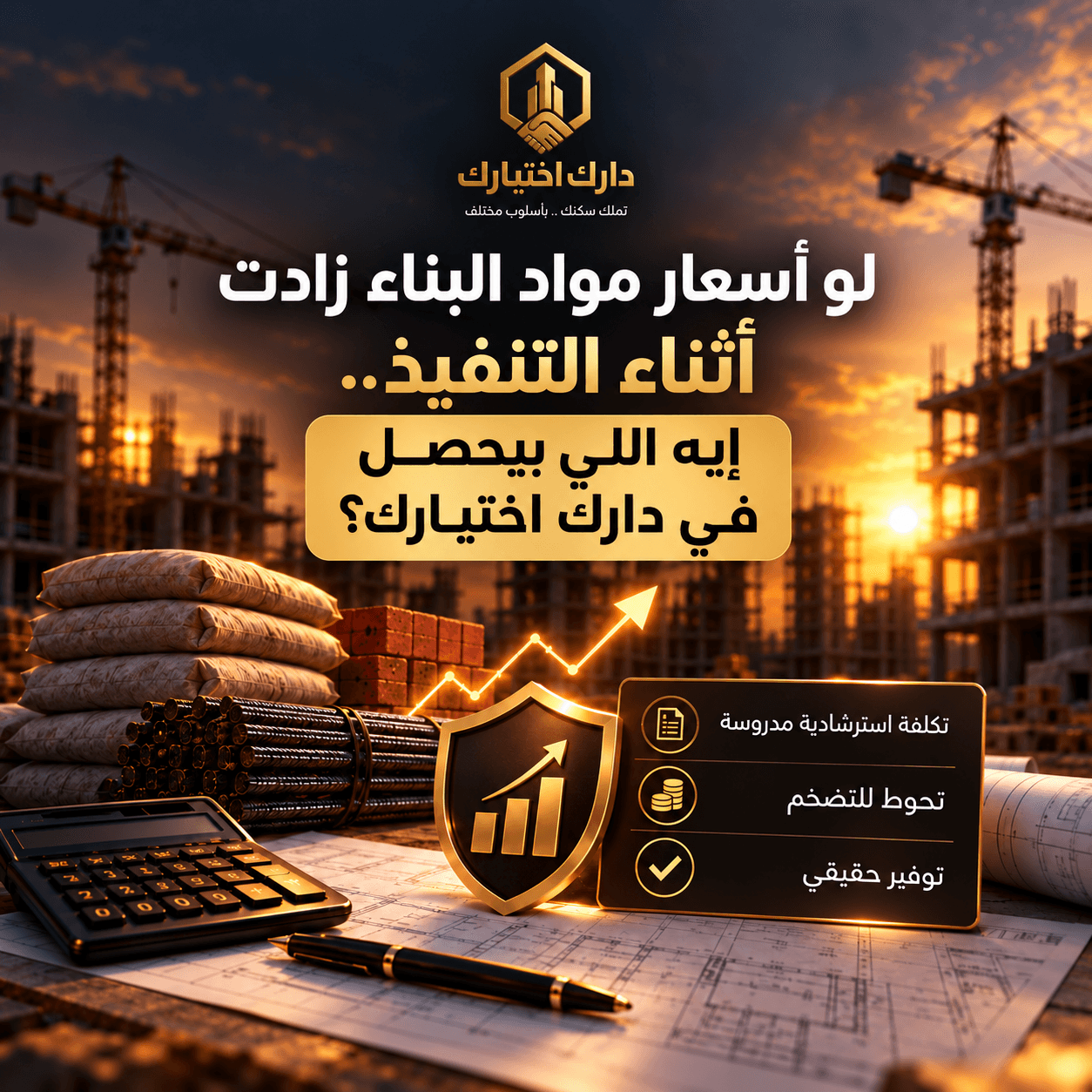 لو أسعار مواد البناء زادت أثناء التنفيذ.. إيه اللي بيحصل في دارك اختيارك؟